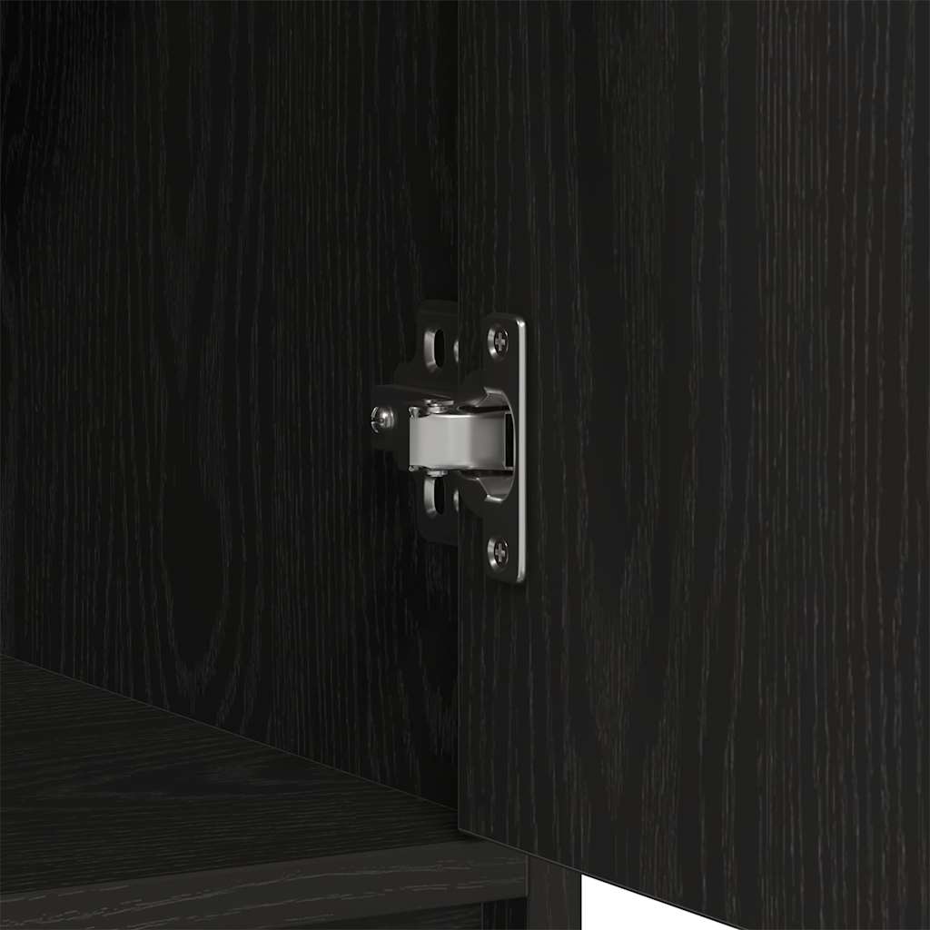 vidaXL Sideboard with Drawers and Doors Black Oak 70.5x34x74.5 cm