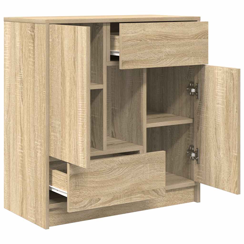 vidaXL Sideboard with Drawers and Doors Sonoma Oak 70.5x34x74.5 cm