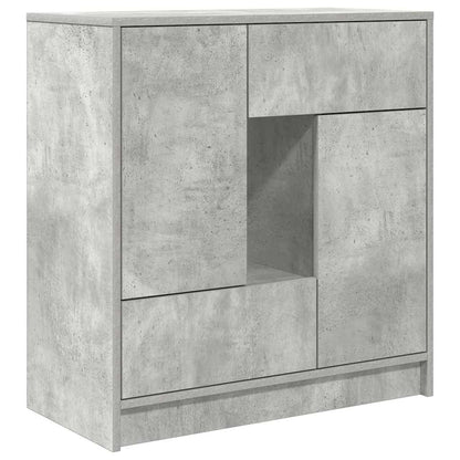 vidaXL Sideboard with Drawers and Doors Concrete Grey 70.5x34x74.5 cm