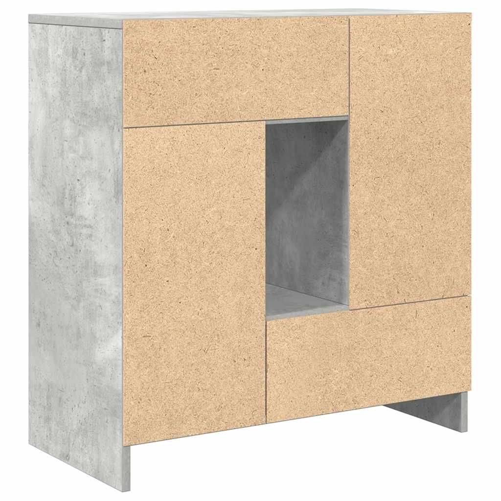 vidaXL Sideboard with Drawers and Doors Concrete Grey 70.5x34x74.5 cm