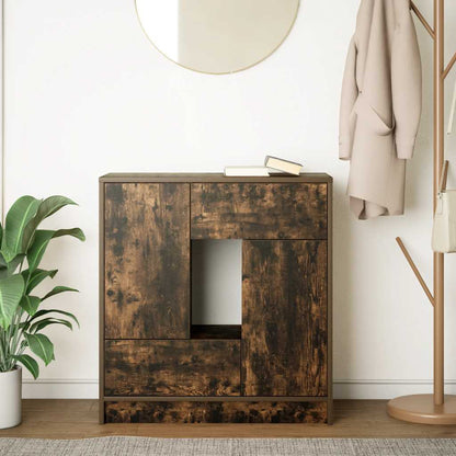vidaXL Sideboard with Drawers and Doors Smoked Oak 70.5x34x74.5 cm