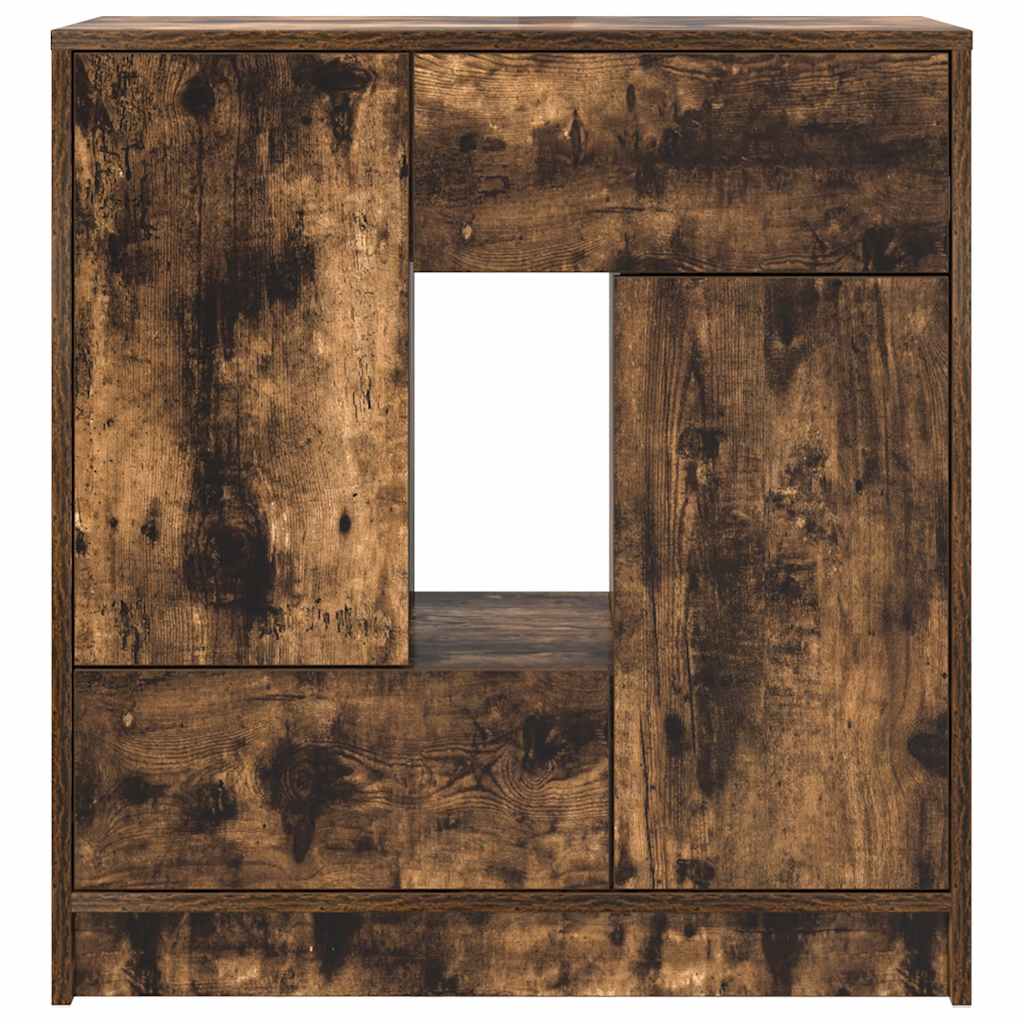 vidaXL Sideboard with Drawers and Doors Smoked Oak 70.5x34x74.5 cm