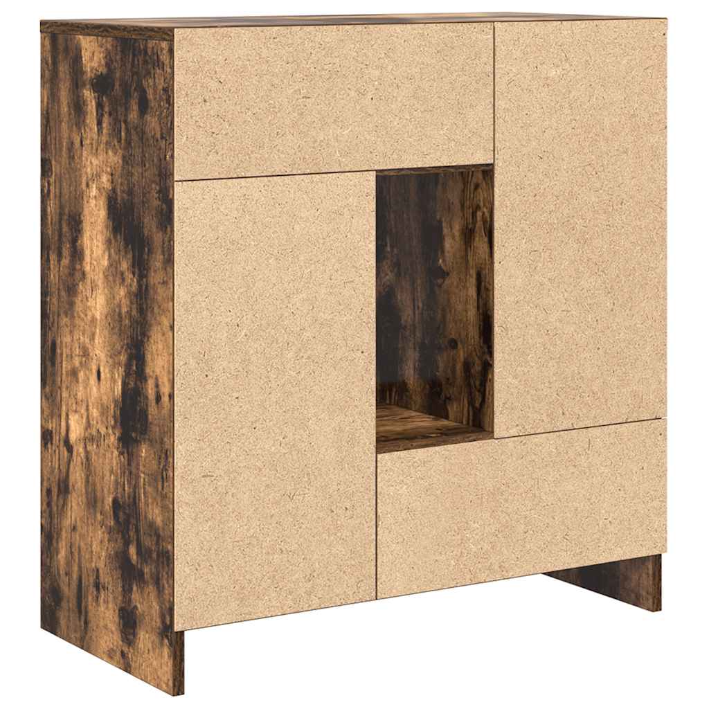 vidaXL Sideboard with Drawers and Doors Smoked Oak 70.5x34x74.5 cm
