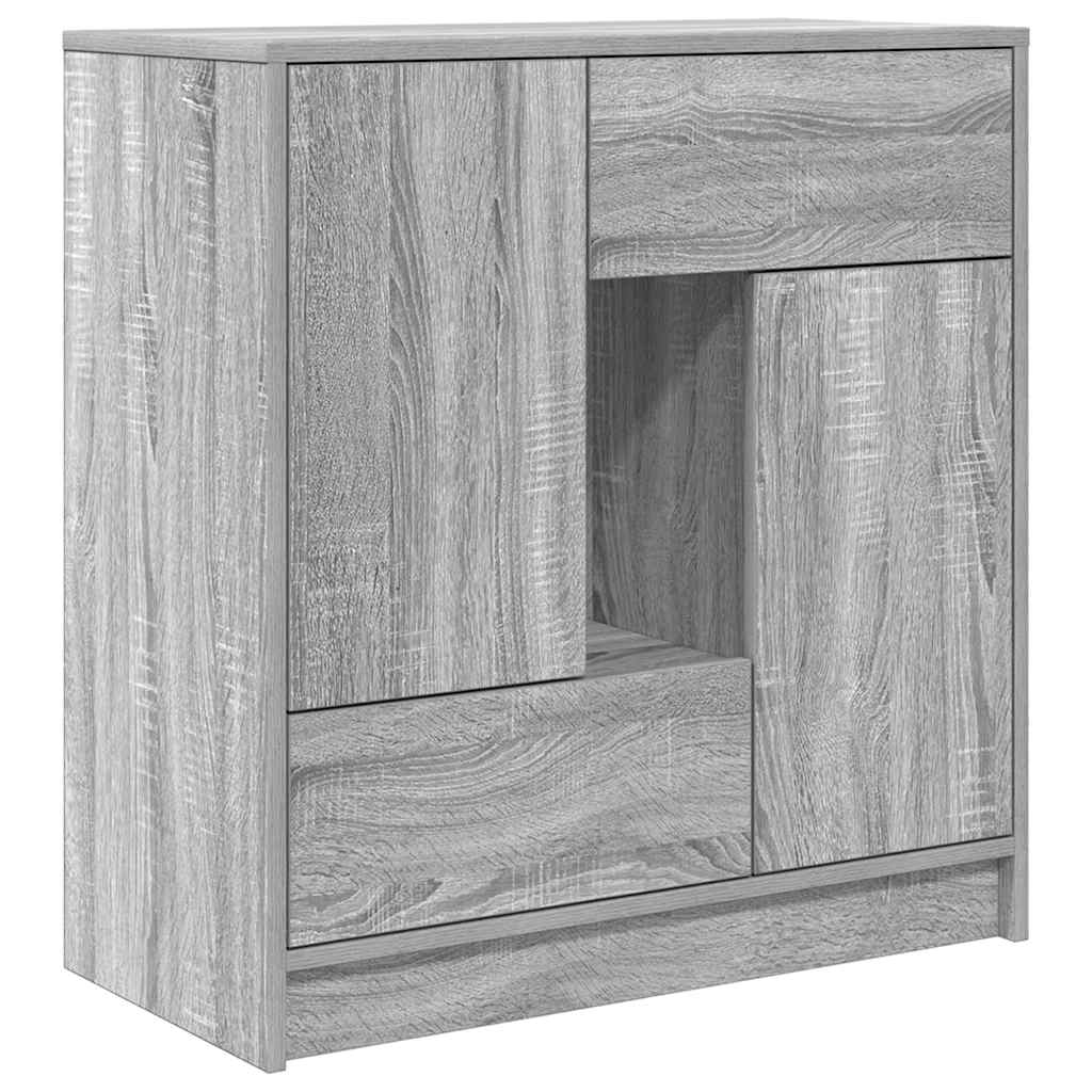 vidaXL Sideboard with Drawers and Doors Grey Sonoma 70.5x34x74.5 cm