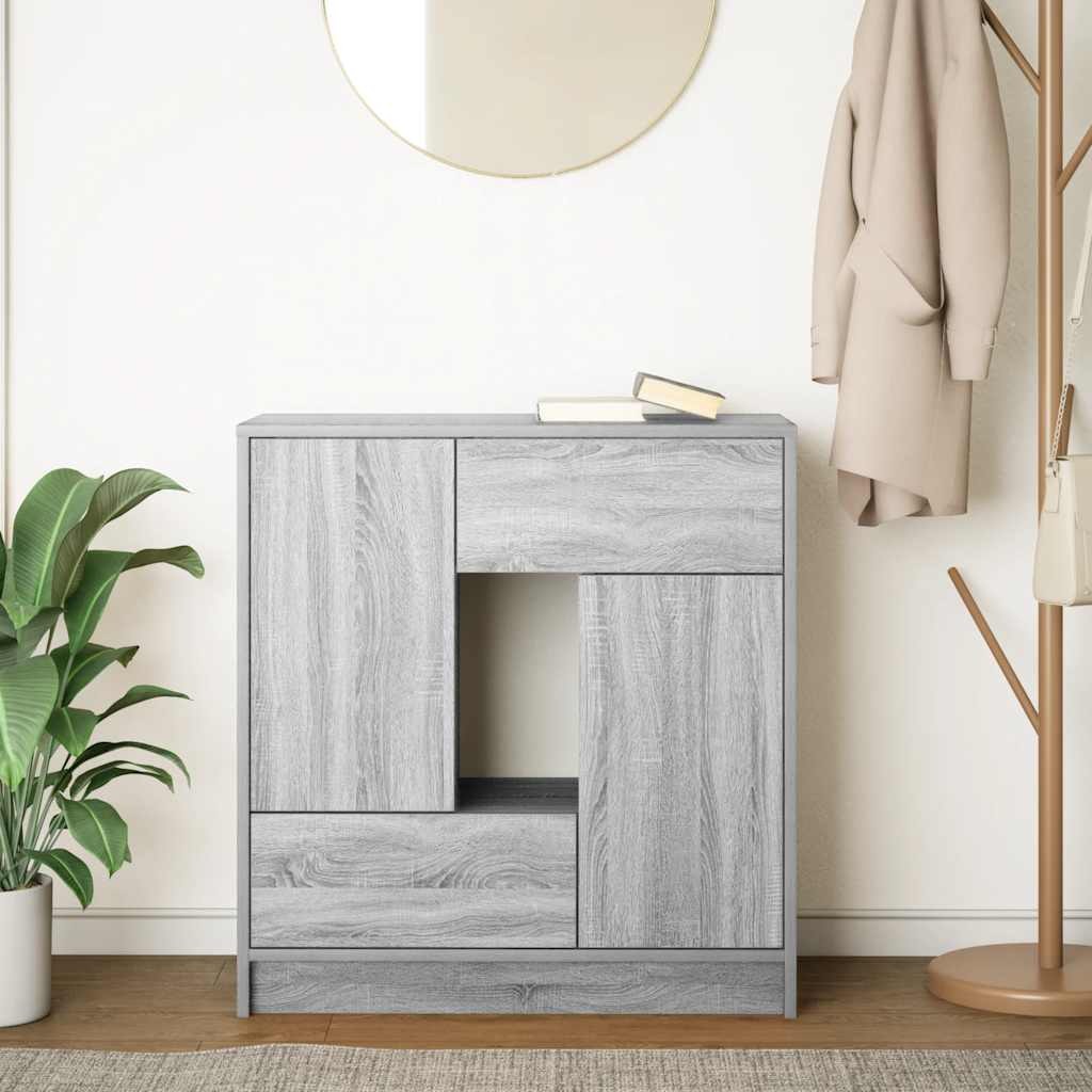 vidaXL Sideboard with Drawers and Doors Grey Sonoma 70.5x34x74.5 cm