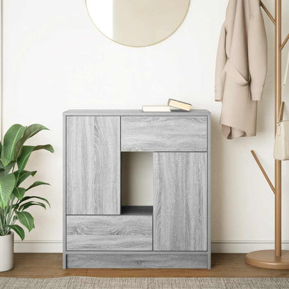 vidaXL Sideboard with Drawers and Doors Grey Sonoma 70.5x34x74.5 cm