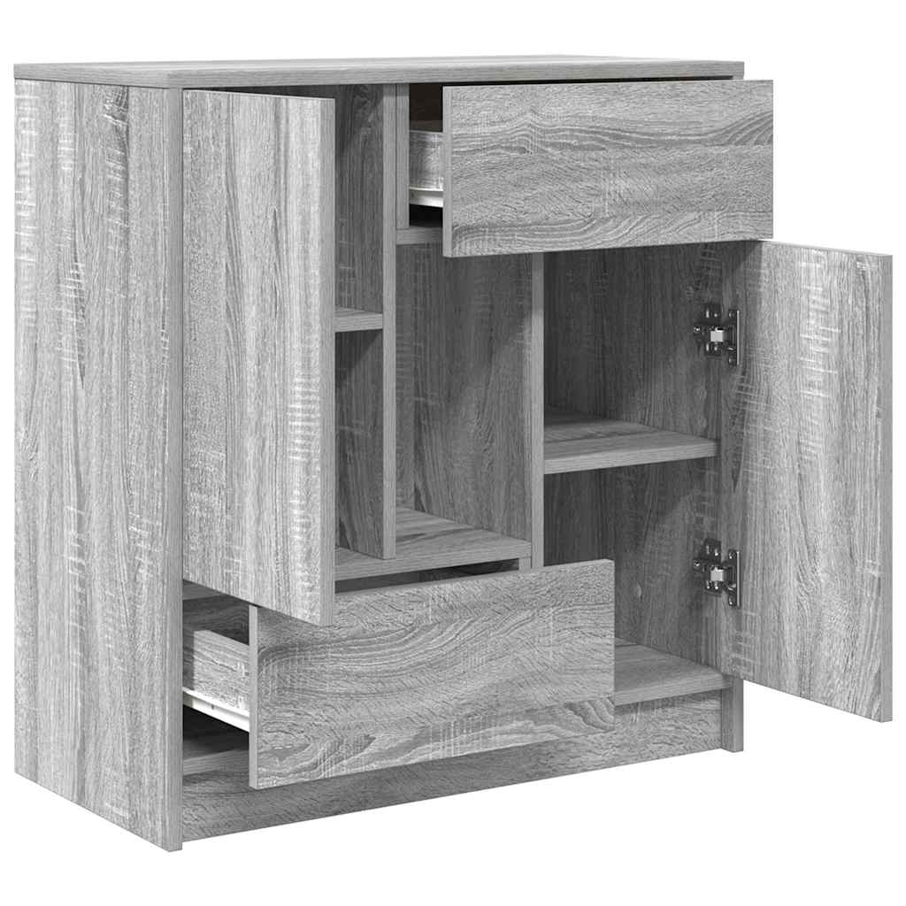 vidaXL Sideboard with Drawers and Doors Grey Sonoma 70.5x34x74.5 cm