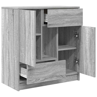 vidaXL Sideboard with Drawers and Doors Grey Sonoma 70.5x34x74.5 cm