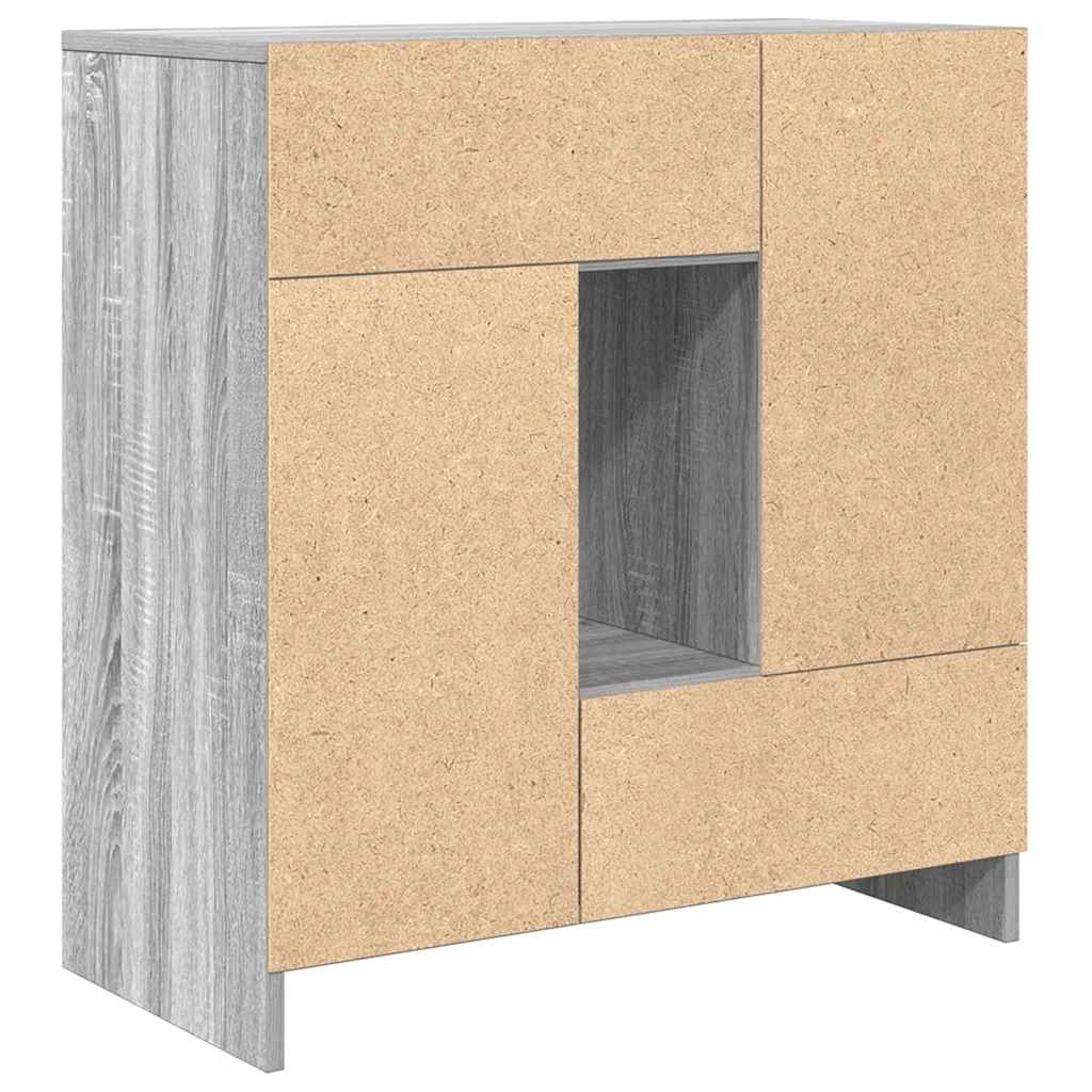 vidaXL Sideboard with Drawers and Doors Grey Sonoma 70.5x34x74.5 cm