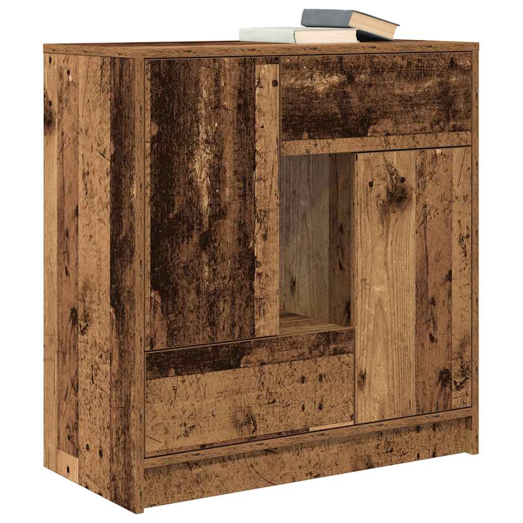 vidaXL Sideboard with Drawers and Doors Old Wood 70.5x34x74.5 cm