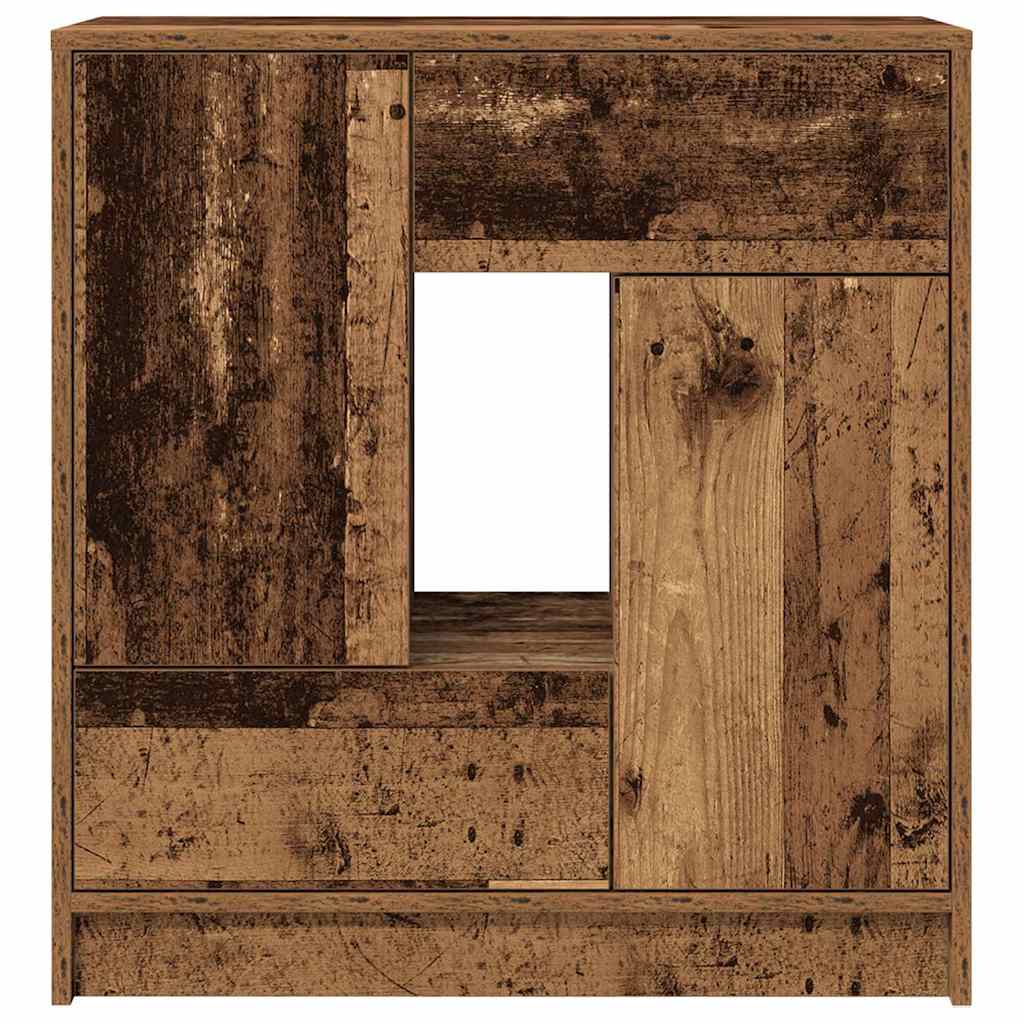 vidaXL Sideboard with Drawers and Doors Old Wood 70.5x34x74.5 cm