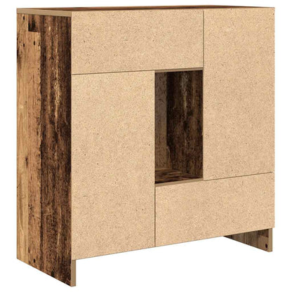vidaXL Sideboard with Drawers and Doors Old Wood 70.5x34x74.5 cm