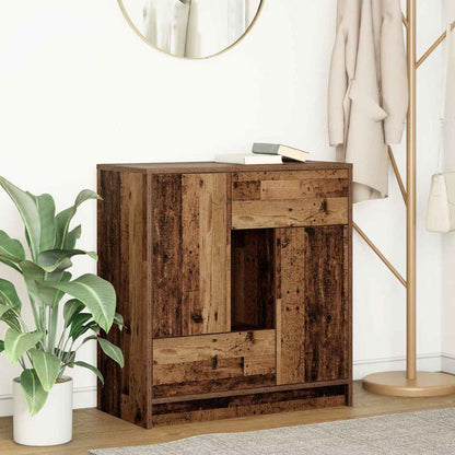 vidaXL Sideboard with Drawers and Doors Old Wood 70.5x34x74.5 cm