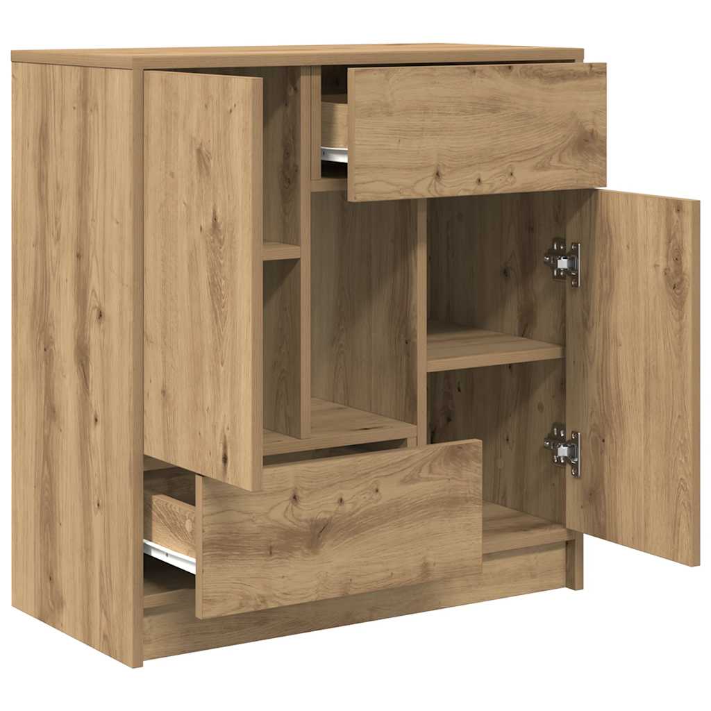 vidaXL Sideboard with Drawers and Doors Artisan Oak 70.5x34x74.5 cm