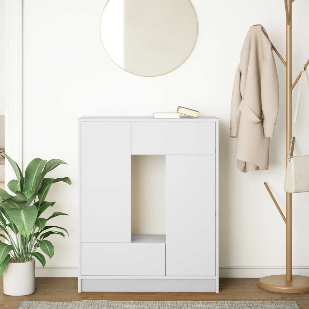 vidaXL Sideboard with Drawers and Doors White 73x31x90 cm