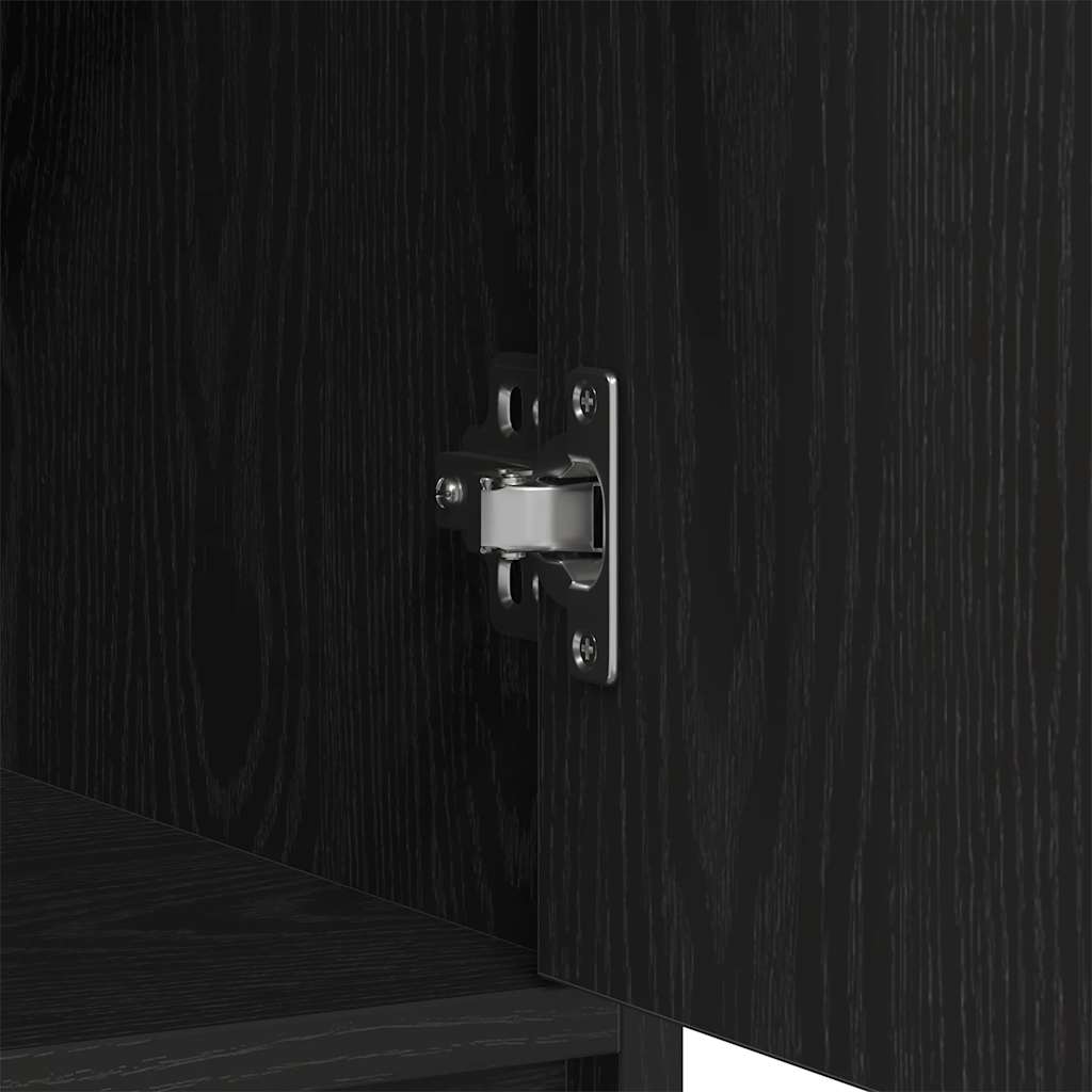 vidaXL Sideboard with Drawers and Doors Black Oak 73x31x90 cm