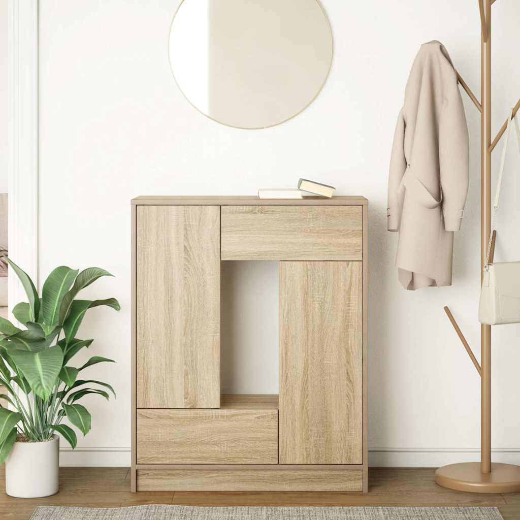 vidaXL Sideboard with Drawers and Doors Sonoma Oak 73x31x90 cm