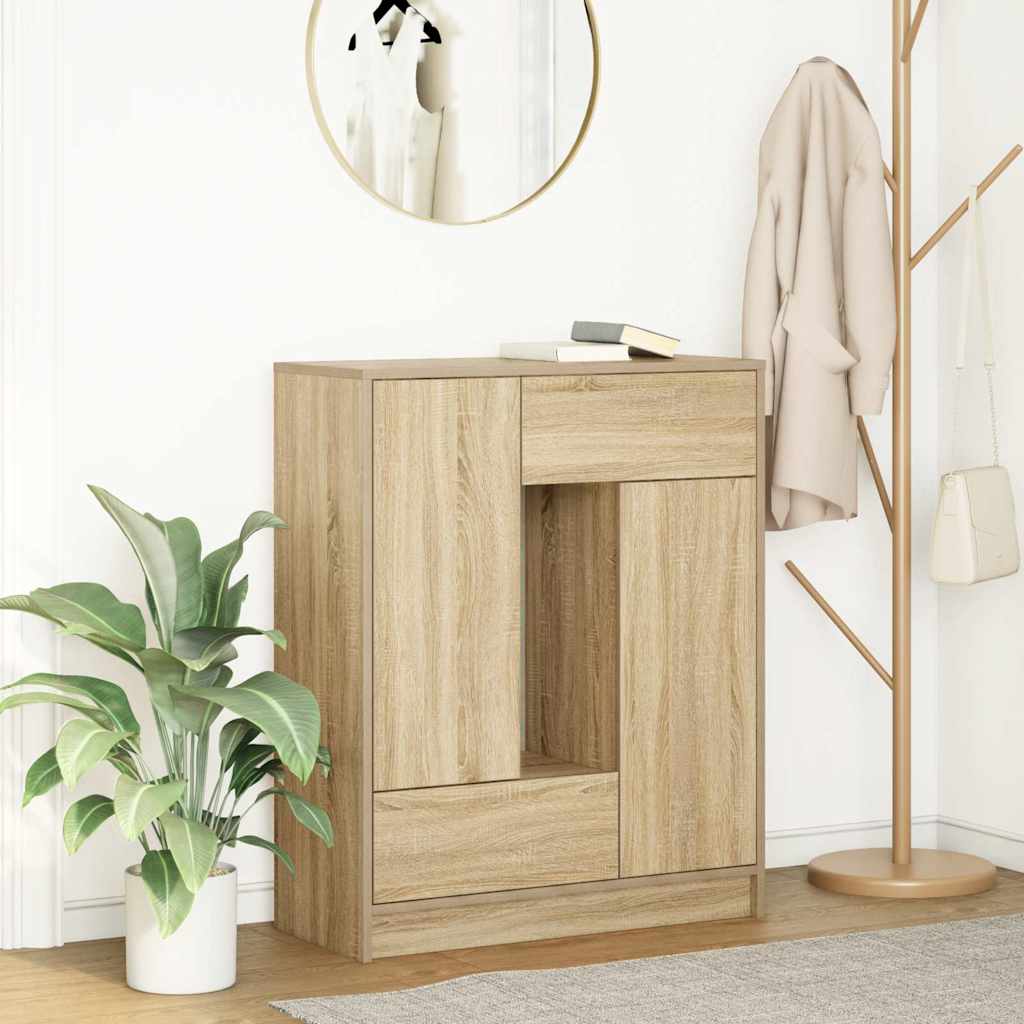 vidaXL Sideboard with Drawers and Doors Sonoma Oak 73x31x90 cm