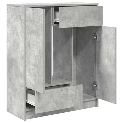 vidaXL Sideboard with Drawers and Doors Concrete Grey 73x31x90 cm