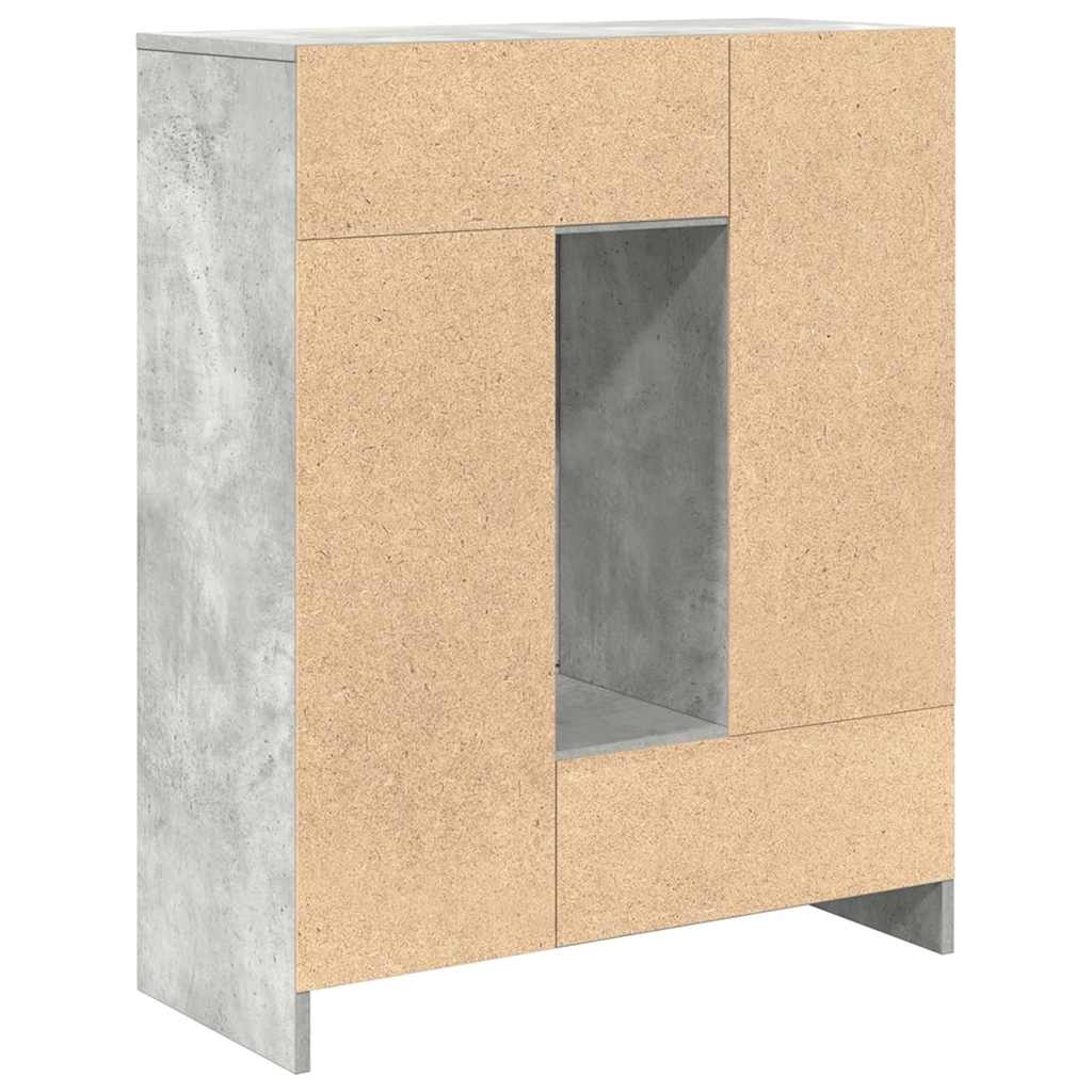 vidaXL Sideboard with Drawers and Doors Concrete Grey 73x31x90 cm