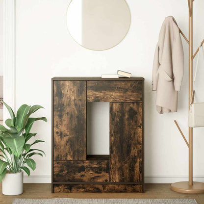vidaXL Sideboard with Drawers and Doors Smoked Oak 73x31x90 cm