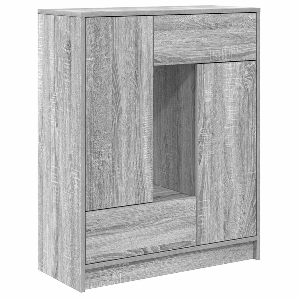 vidaXL Sideboard with Drawers and Doors Grey Sonoma 73x31x90 cm