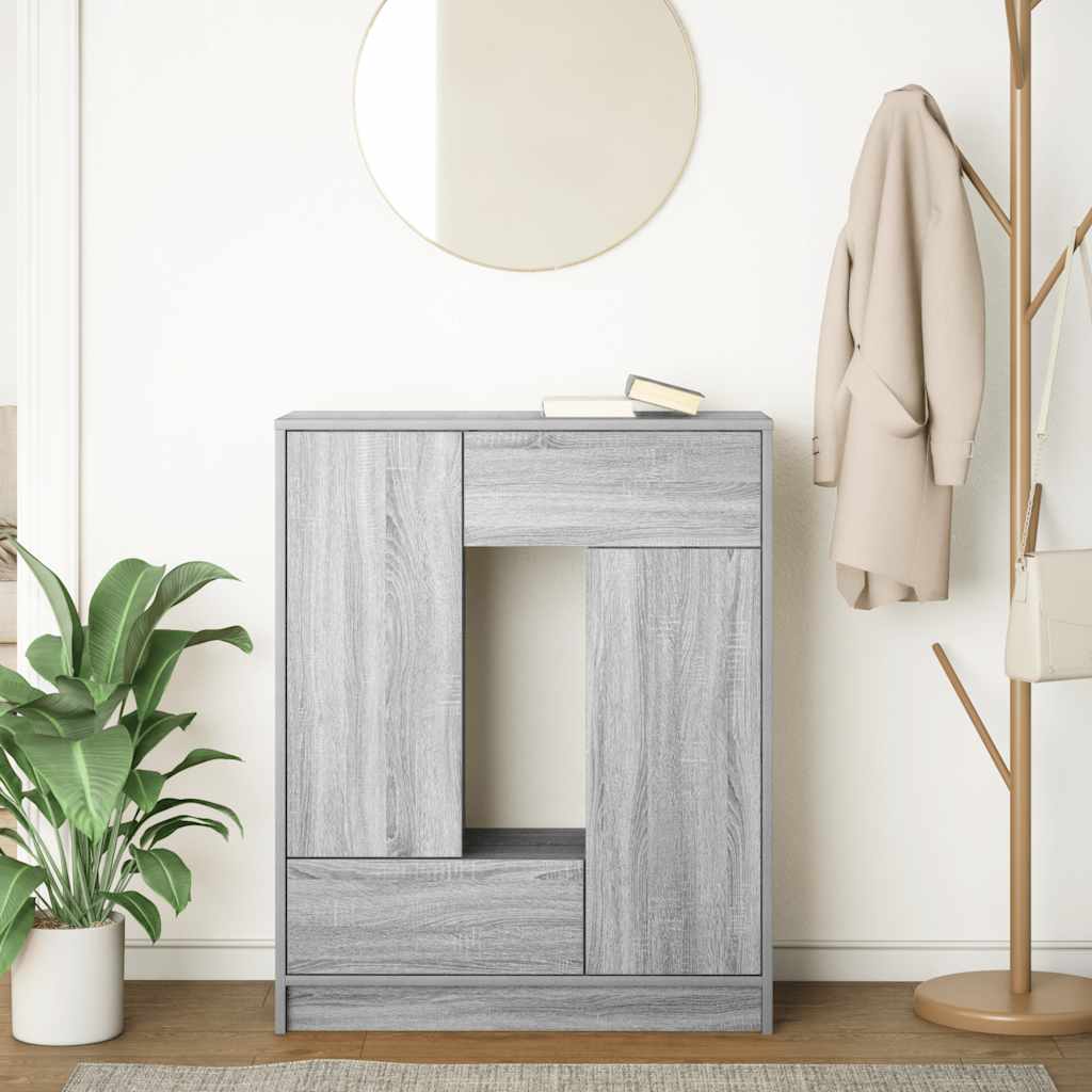 vidaXL Sideboard with Drawers and Doors Grey Sonoma 73x31x90 cm