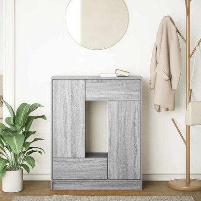 vidaXL Sideboard with Drawers and Doors Grey Sonoma 73x31x90 cm