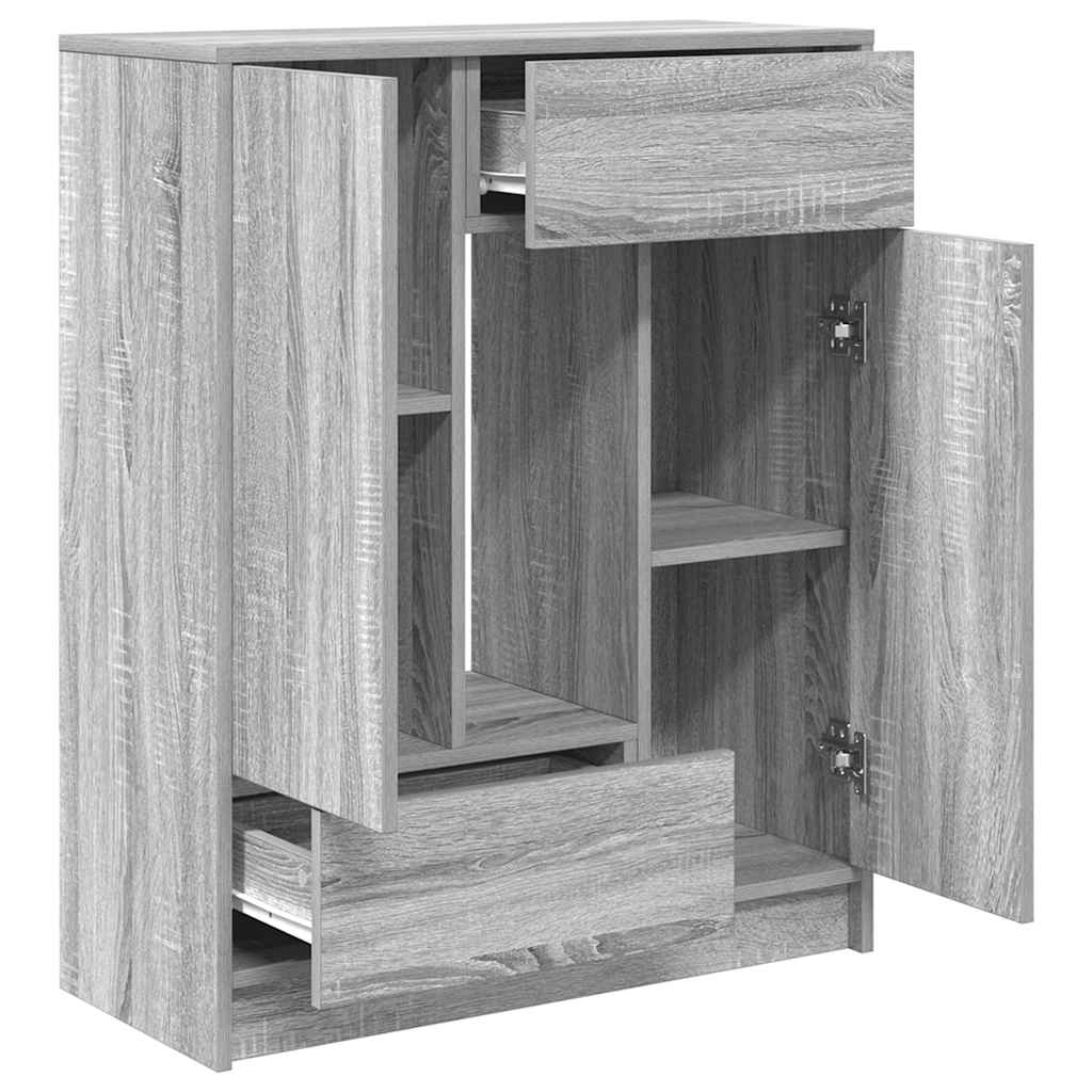 vidaXL Sideboard with Drawers and Doors Grey Sonoma 73x31x90 cm
