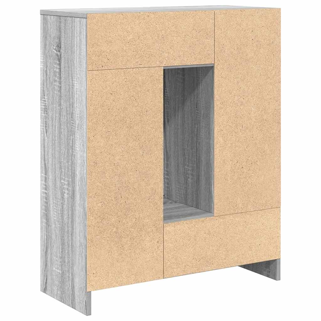 vidaXL Sideboard with Drawers and Doors Grey Sonoma 73x31x90 cm