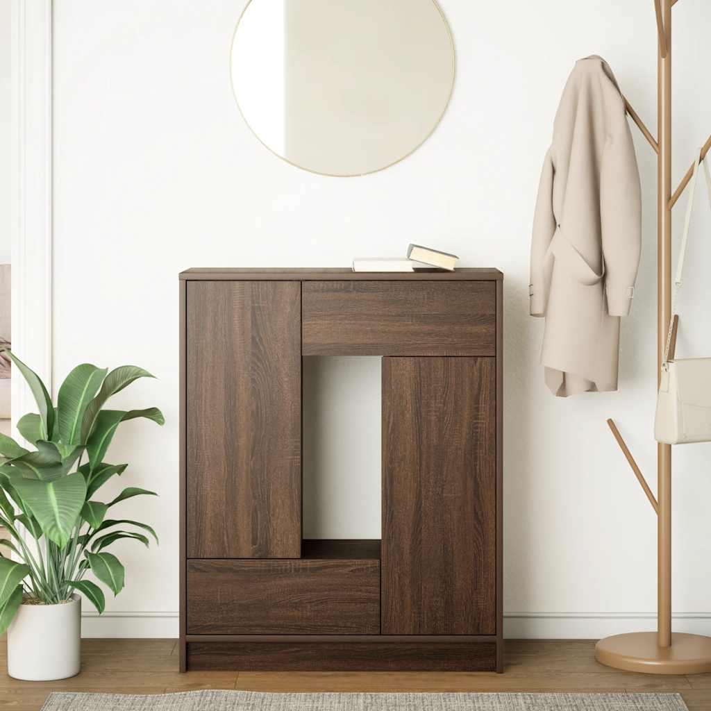 vidaXL Sideboard with Drawers and Doors Brown Oak 73x31x90 cm
