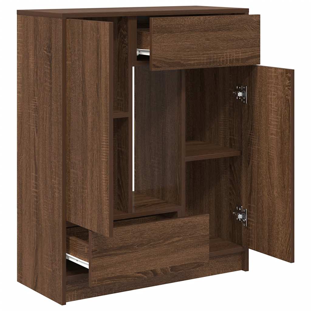 vidaXL Sideboard with Drawers and Doors Brown Oak 73x31x90 cm