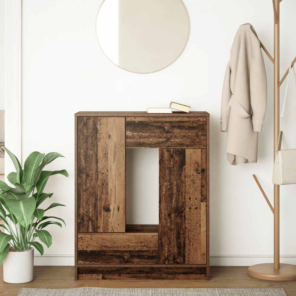 vidaXL Sideboard with Drawers and Doors Old Wood 73x31x90 cm