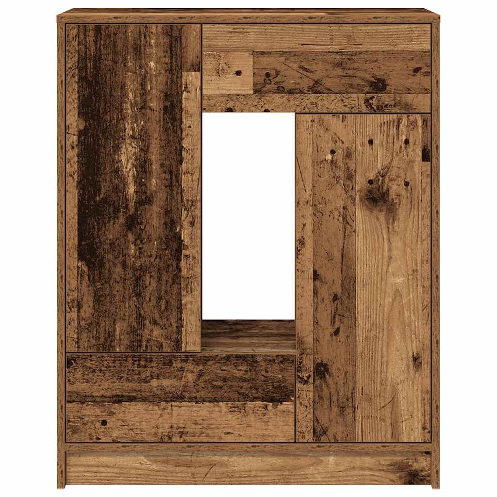 vidaXL Sideboard with Drawers and Doors Old Wood 73x31x90 cm