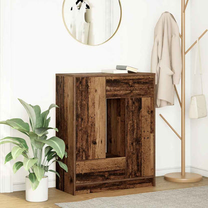 vidaXL Sideboard with Drawers and Doors Old Wood 73x31x90 cm