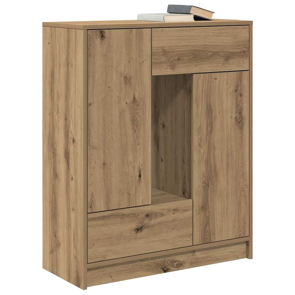 vidaXL Sideboard with Drawers and Doors Artisan Oak 73x31x90 cm