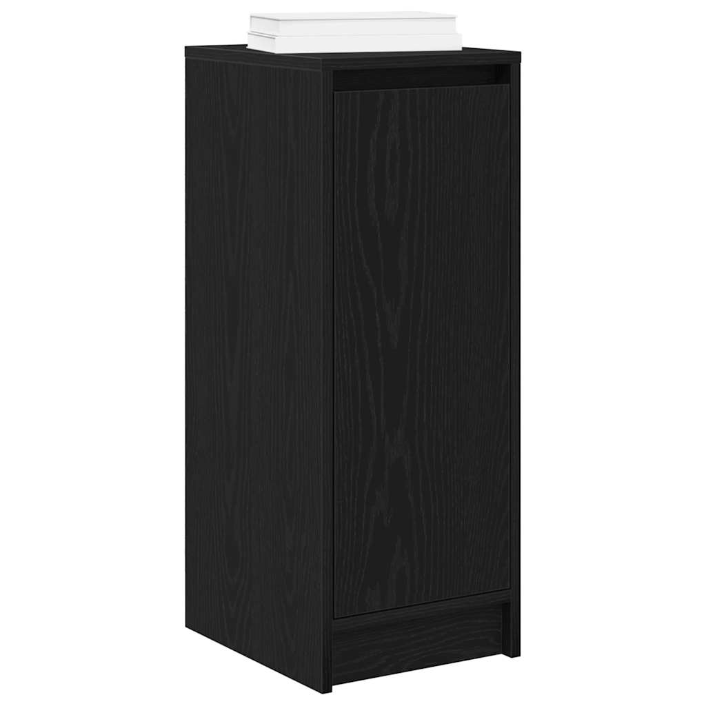 vidaXL Shoe Cabinet Black Oak 29.5x34x76 cm Engineered Wood