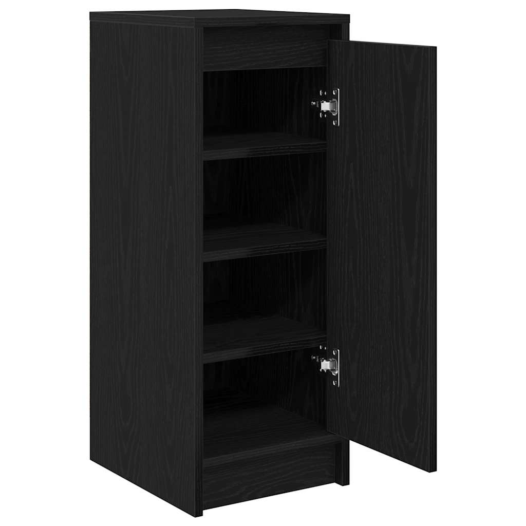 vidaXL Shoe Cabinet Black Oak 29.5x34x76 cm Engineered Wood