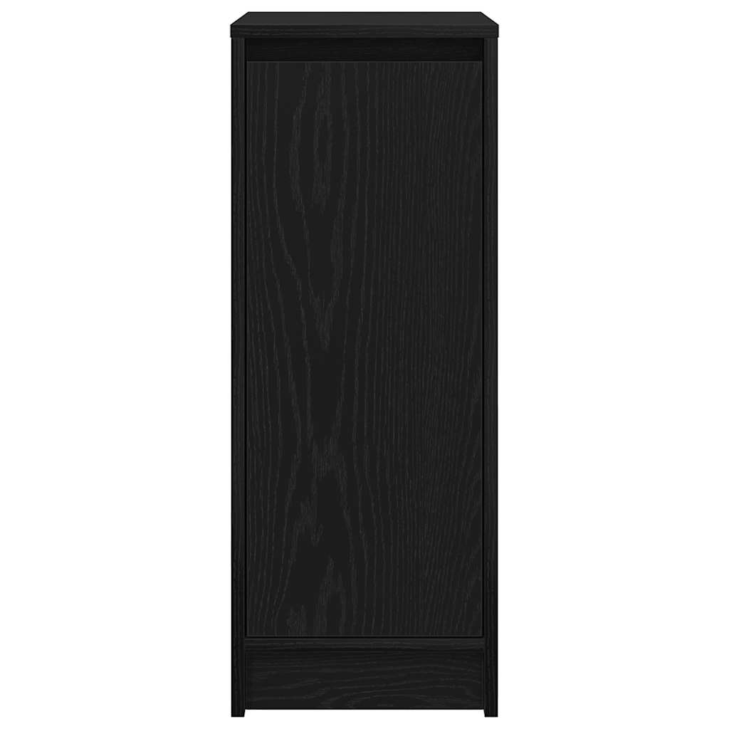 vidaXL Shoe Cabinet Black Oak 29.5x34x76 cm Engineered Wood