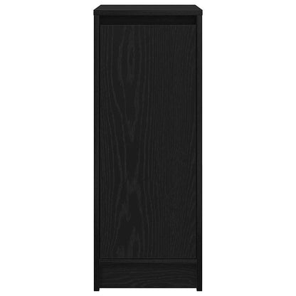 vidaXL Shoe Cabinet Black Oak 29.5x34x76 cm Engineered Wood