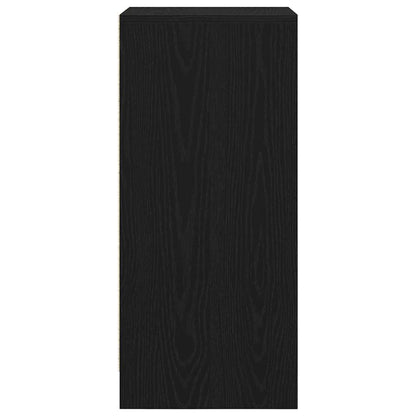 vidaXL Shoe Cabinet Black Oak 29.5x34x76 cm Engineered Wood