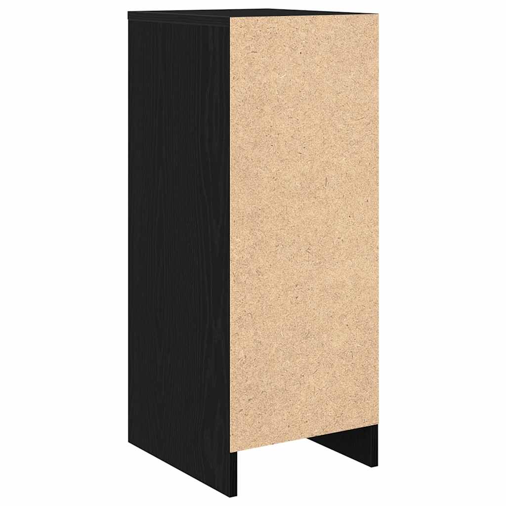 vidaXL Shoe Cabinet Black Oak 29.5x34x76 cm Engineered Wood