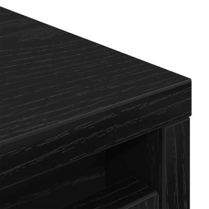 vidaXL Shoe Cabinet Black Oak 29.5x34x76 cm Engineered Wood