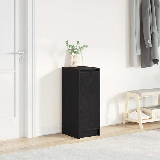 vidaXL Shoe Cabinet Black Oak 29.5x34x76 cm Engineered Wood