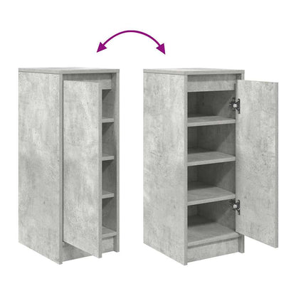 vidaXL Shoe Cabinet Concrete Grey 29.5x34x76 cm Engineered Wood