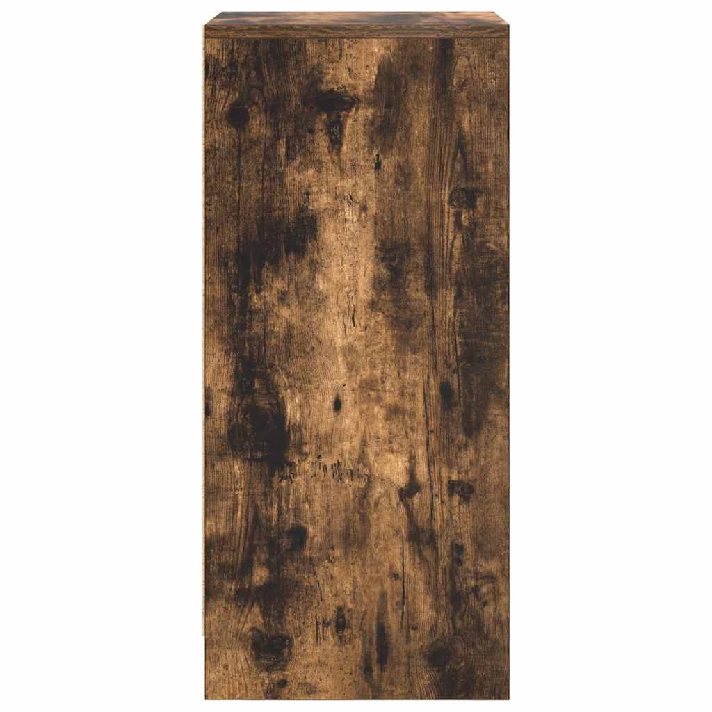 vidaXL Shoe Cabinet Smoked Oak 29.5x34x76 cm Engineered Wood
