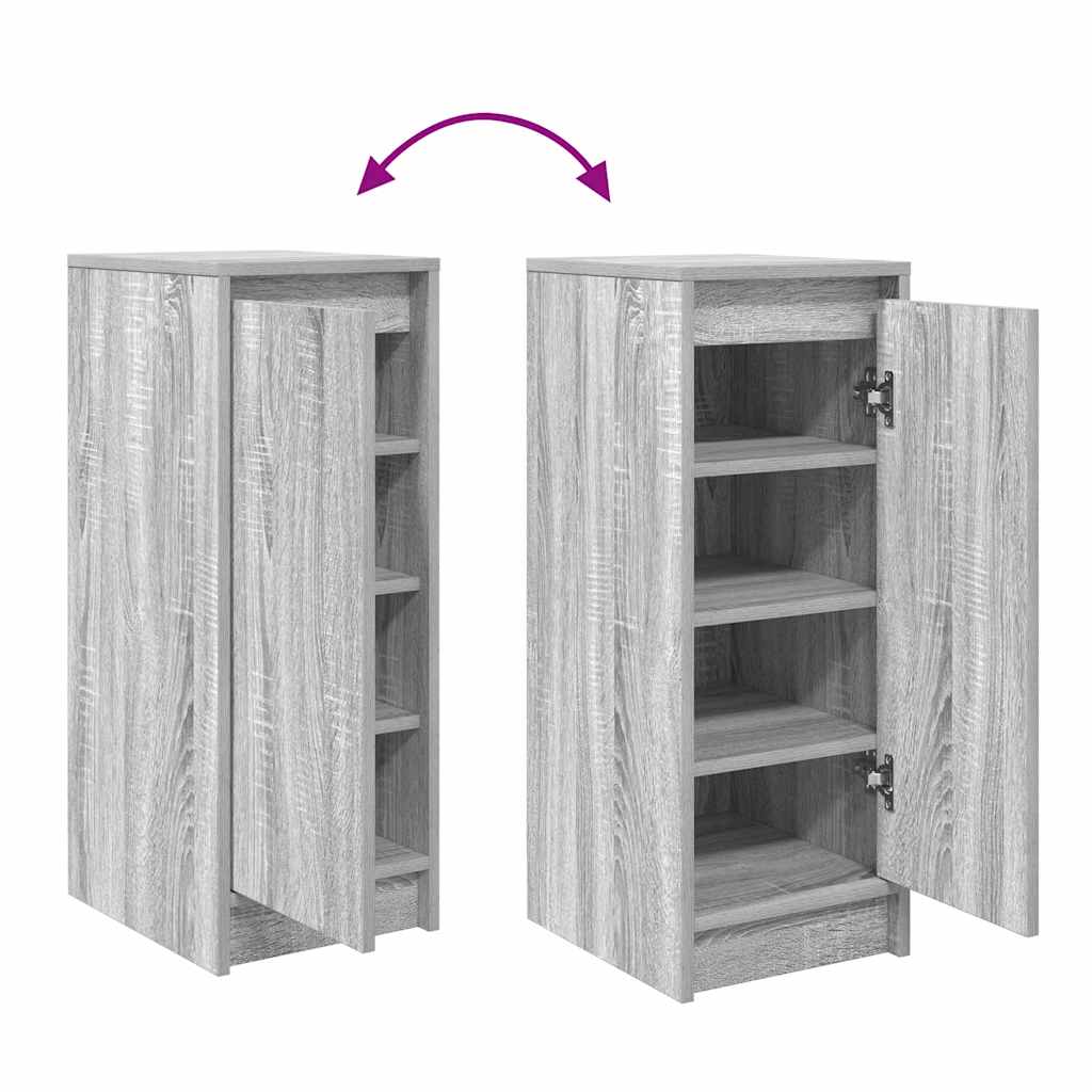 vidaXL Shoe Cabinet Grey Sonoma 29.5x34x76 cm Engineered Wood