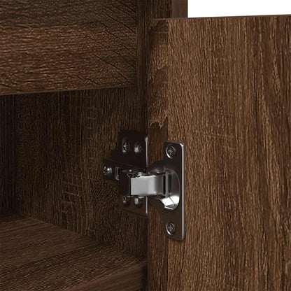 vidaXL Shoe Cabinet Brown Oak 29.5x34x76 cm Engineered Wood