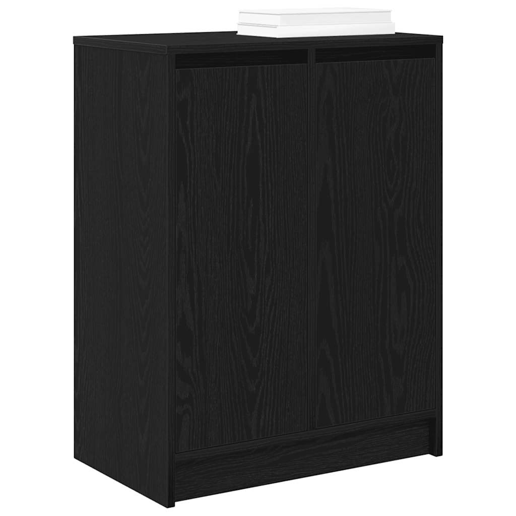 vidaXL Shoe Cabinet Black Oak 57x34x76 cm Engineered Wood