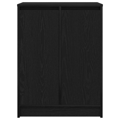 vidaXL Shoe Cabinet Black Oak 57x34x76 cm Engineered Wood